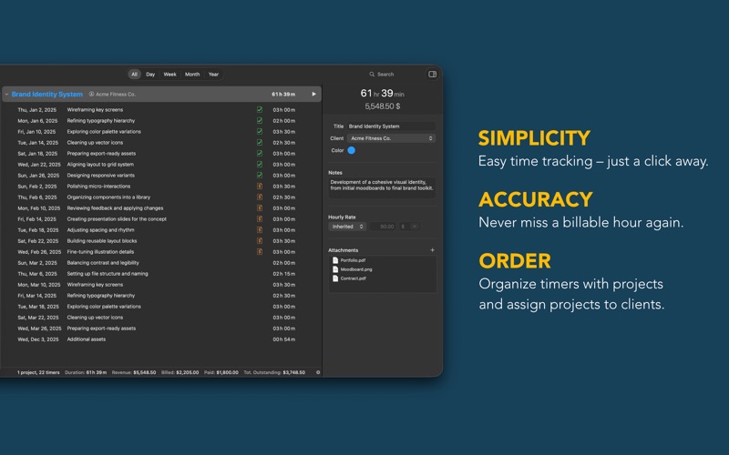 Screenshot #1 pour Tracktiq Time Tracker