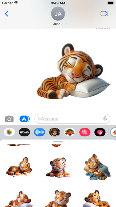Sleeping Tiger Cub Stickers Screenshot
