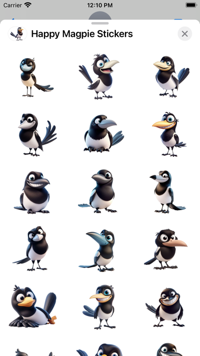 Screenshot #1 pour Happy Magpie Stickers