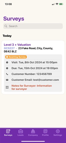 Levels Reporting for Surveying screenshot