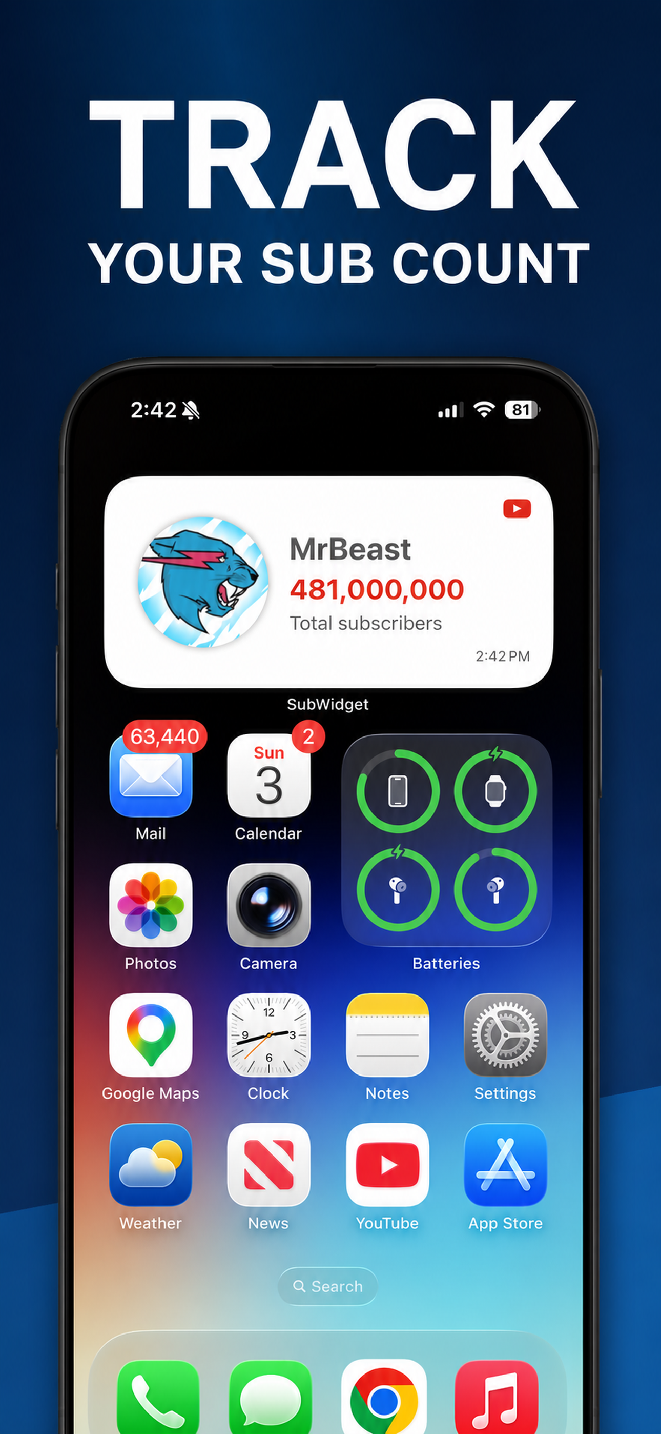 SubWidget: Widget for YT