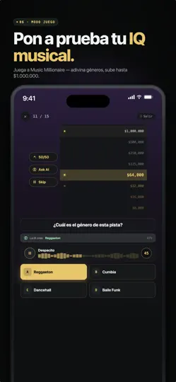 Captura de pantalla de Genre AI: Género Musical en iPhone 6
