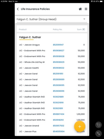 My-Insurance iPad screenshot