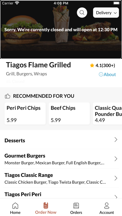 Tiagos Flame Grilled. Screenshot