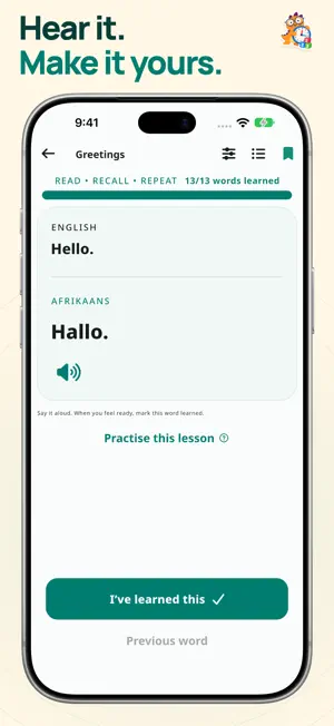 Learn Afrikaans For Beginners screenshot 2