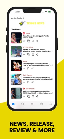 Tennis News, Scores & Results iPhone screenshot