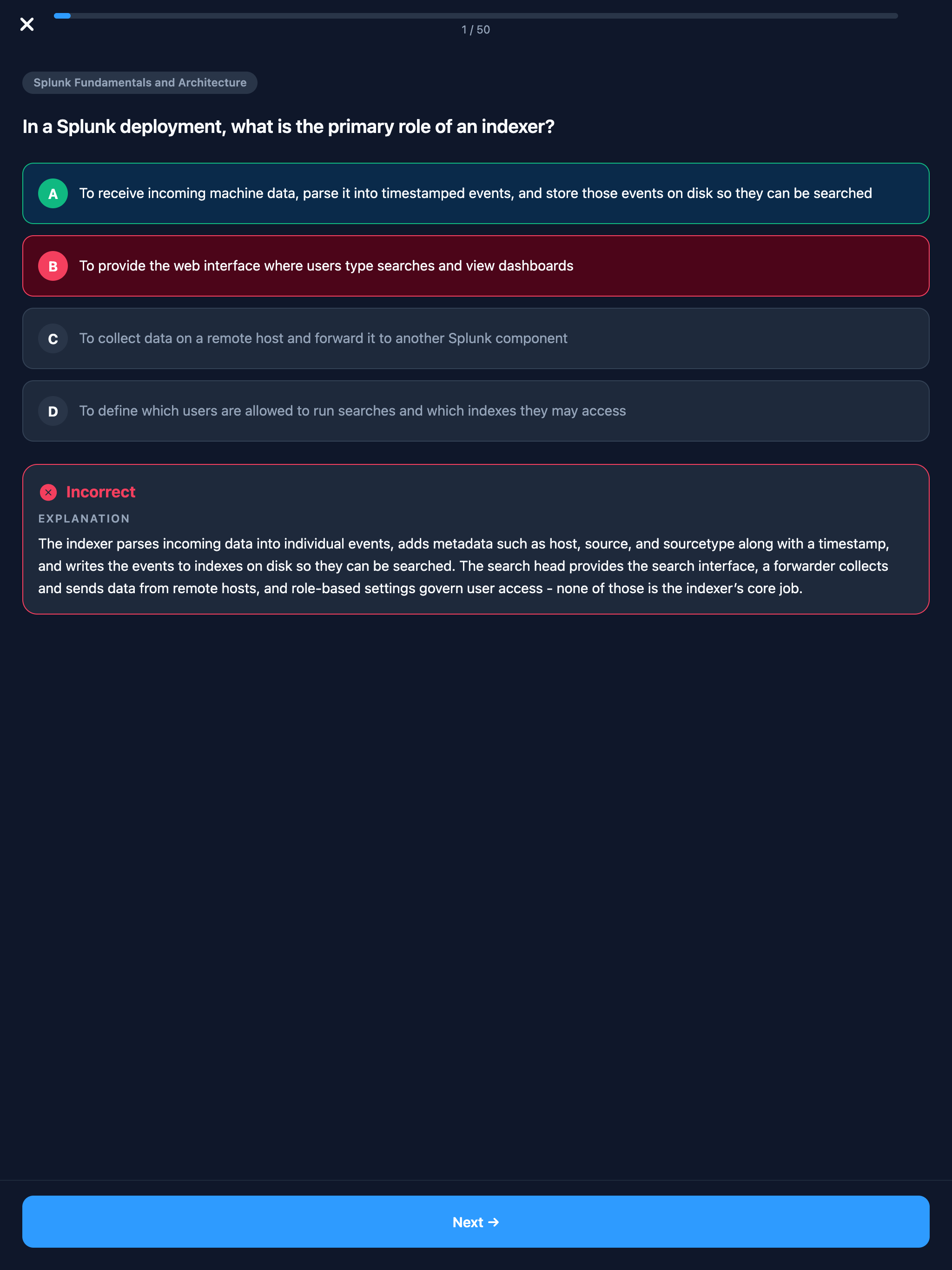 Splunk Core User Exam Prep screenshot 9