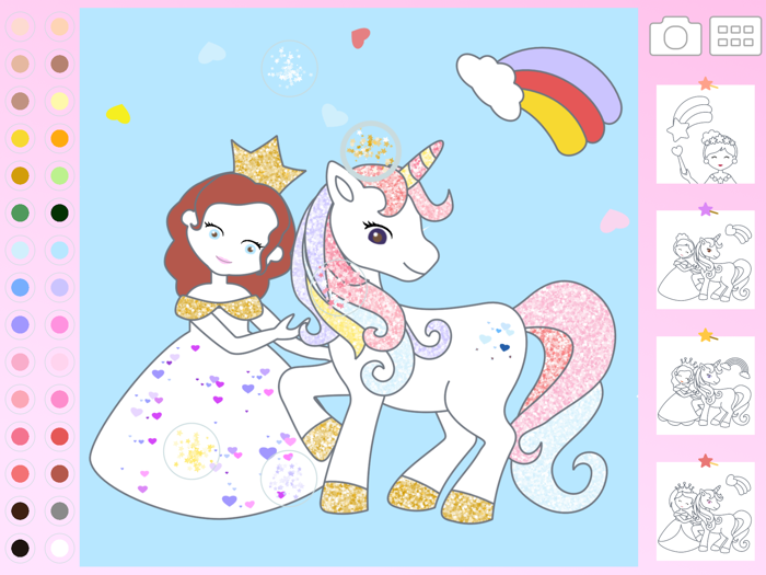 プリンセスドリームぬりえ