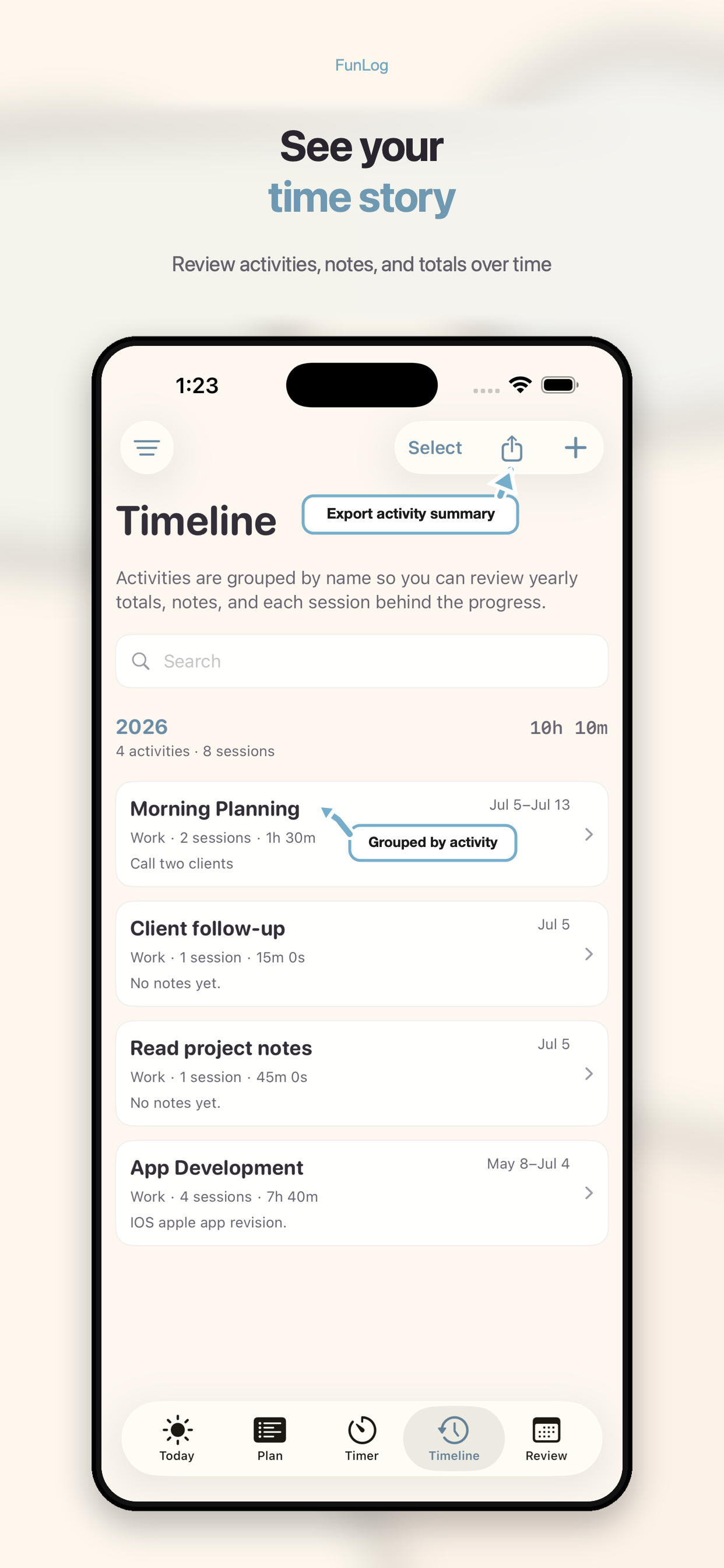 FunLog screenshot 7