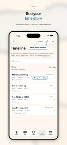 FunLog screenshot