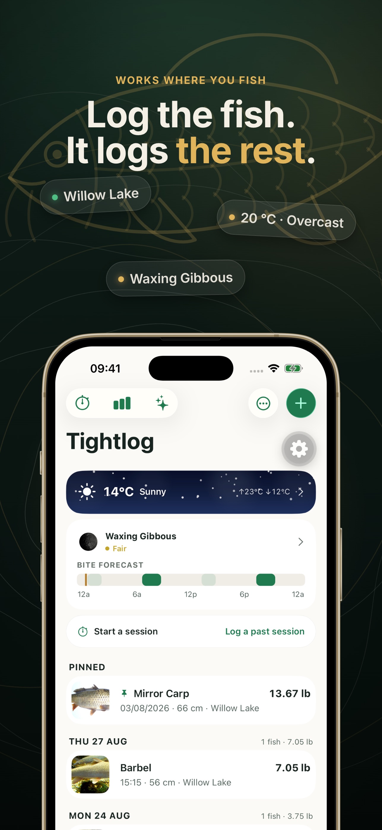 Screenshot 1 of Tightlog: Carp Fishing Log
