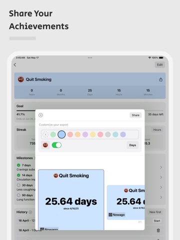 NowAgo – Habit & Quit Tracker iPad screenshot