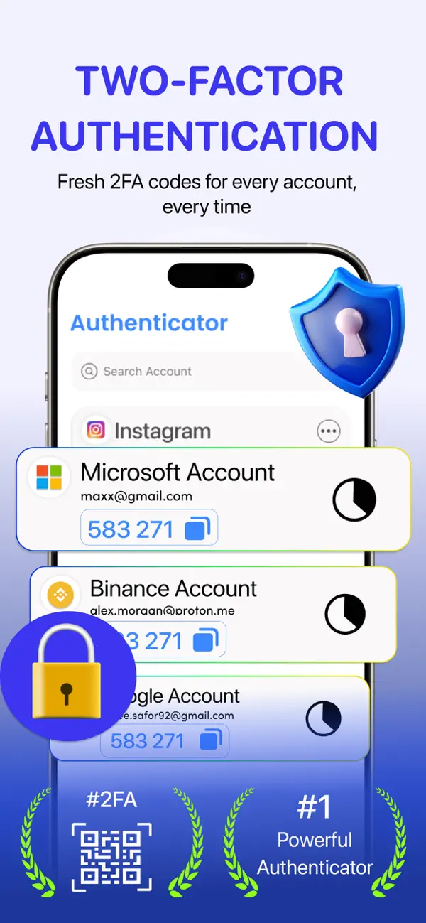 Screenshot #1 pour Authenticator App : Auth 2FA
