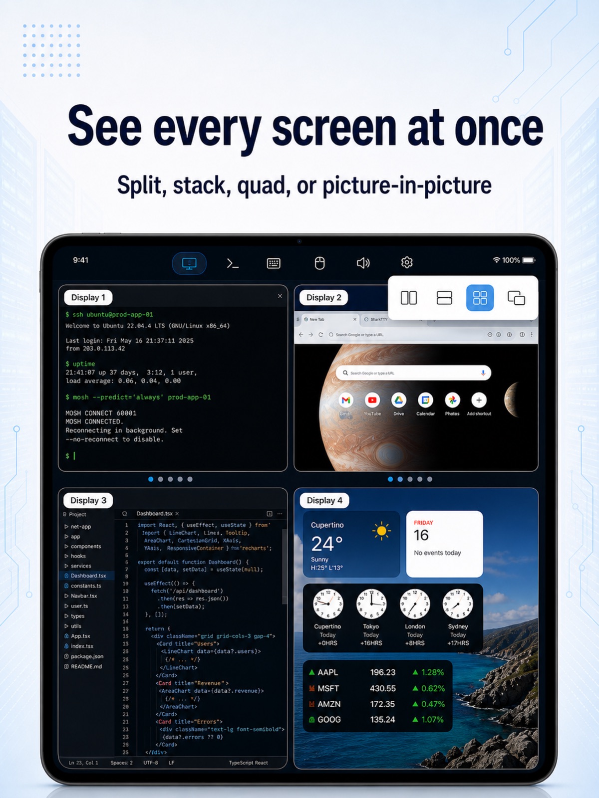 SharkTTY: SSH & Mosh ipad screenshot 3