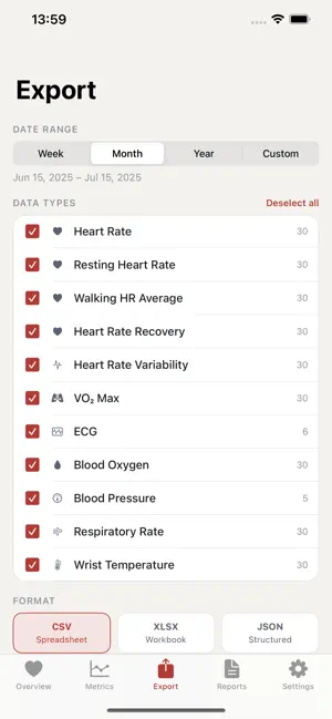 Heart Data Exporter screenshot 3