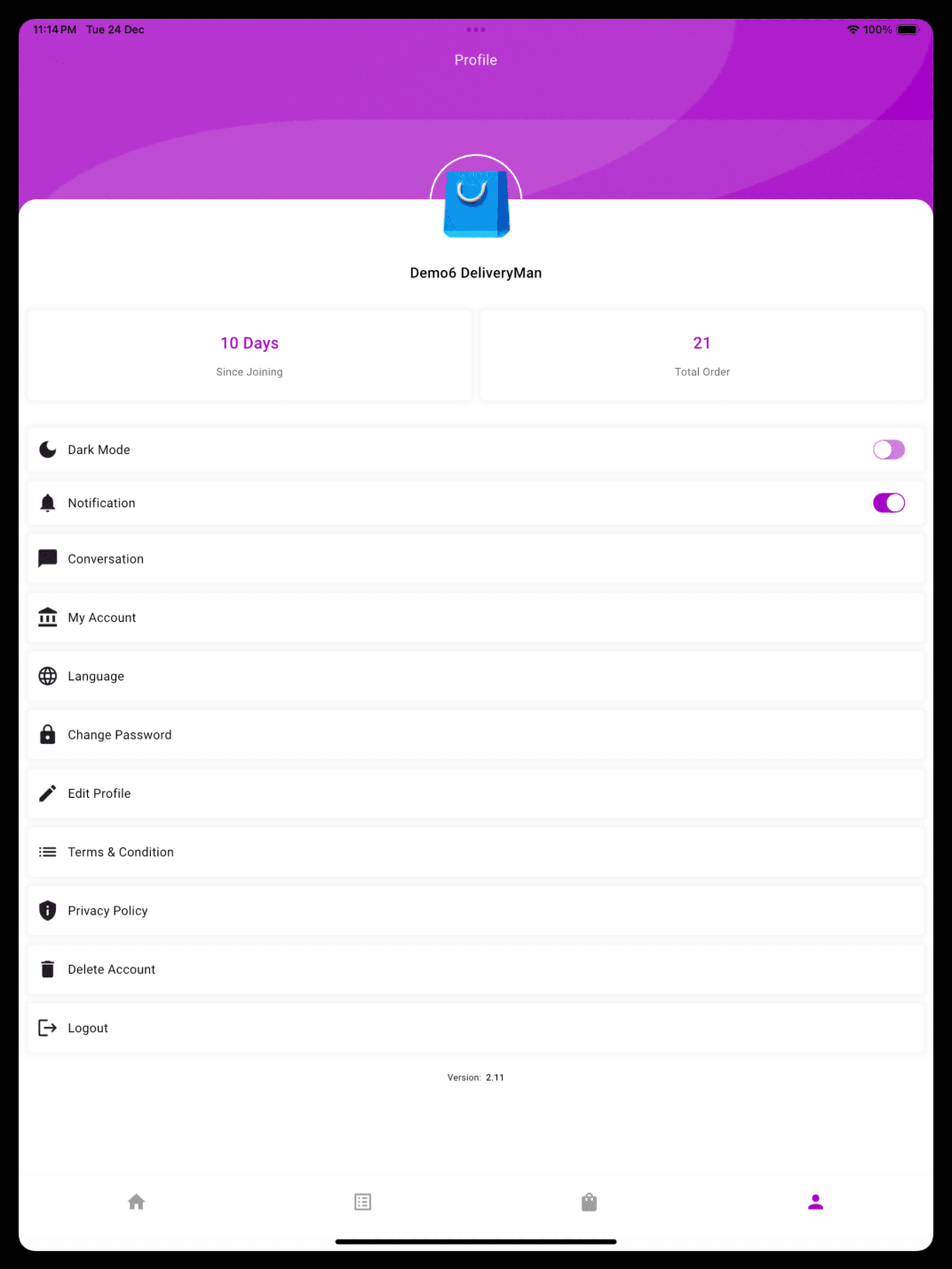 Delivery Man App