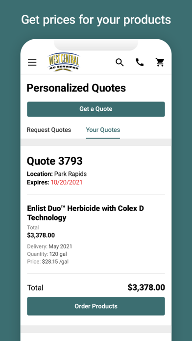 WCAS Grower Advantage Screenshot