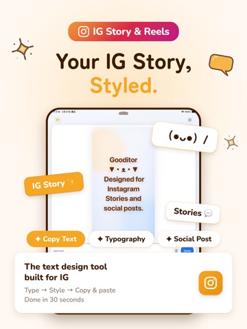 Gooditor - IG Story Editor iPad screenshot