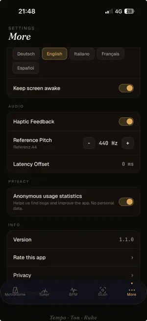 Tempi - Metronome and Tuner screenshot 3
