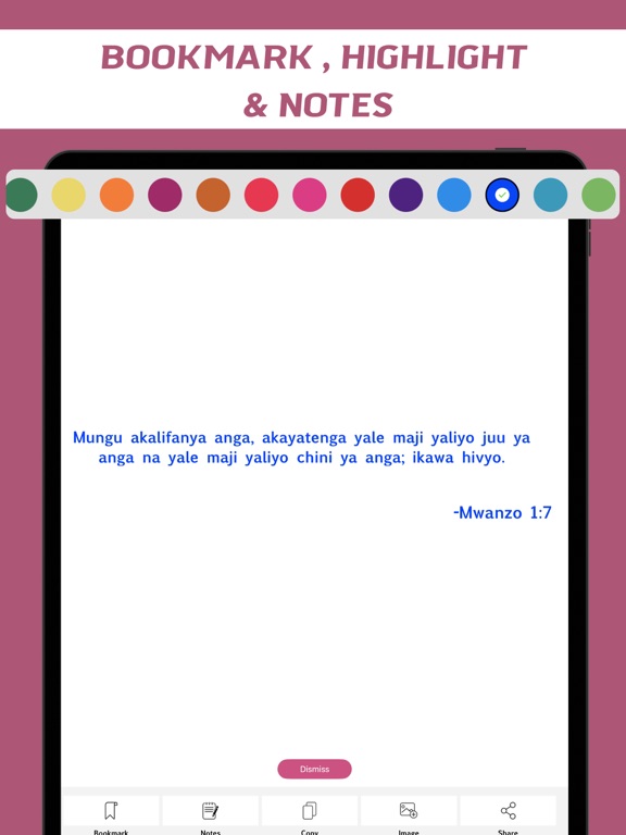Screenshot #6 pour Biblia Takatifu in Swahili.