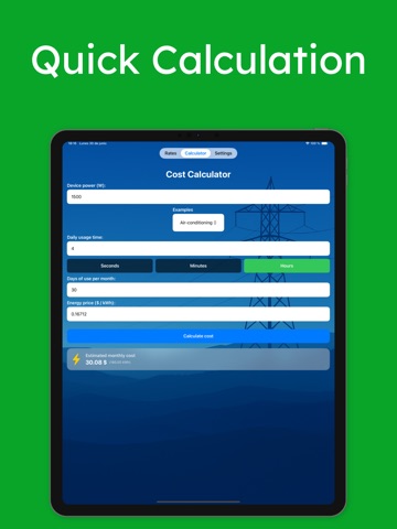 Electric Cost Calculator iPad screenshot