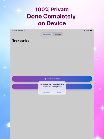 Audio to Text Convertor + iPad screenshot