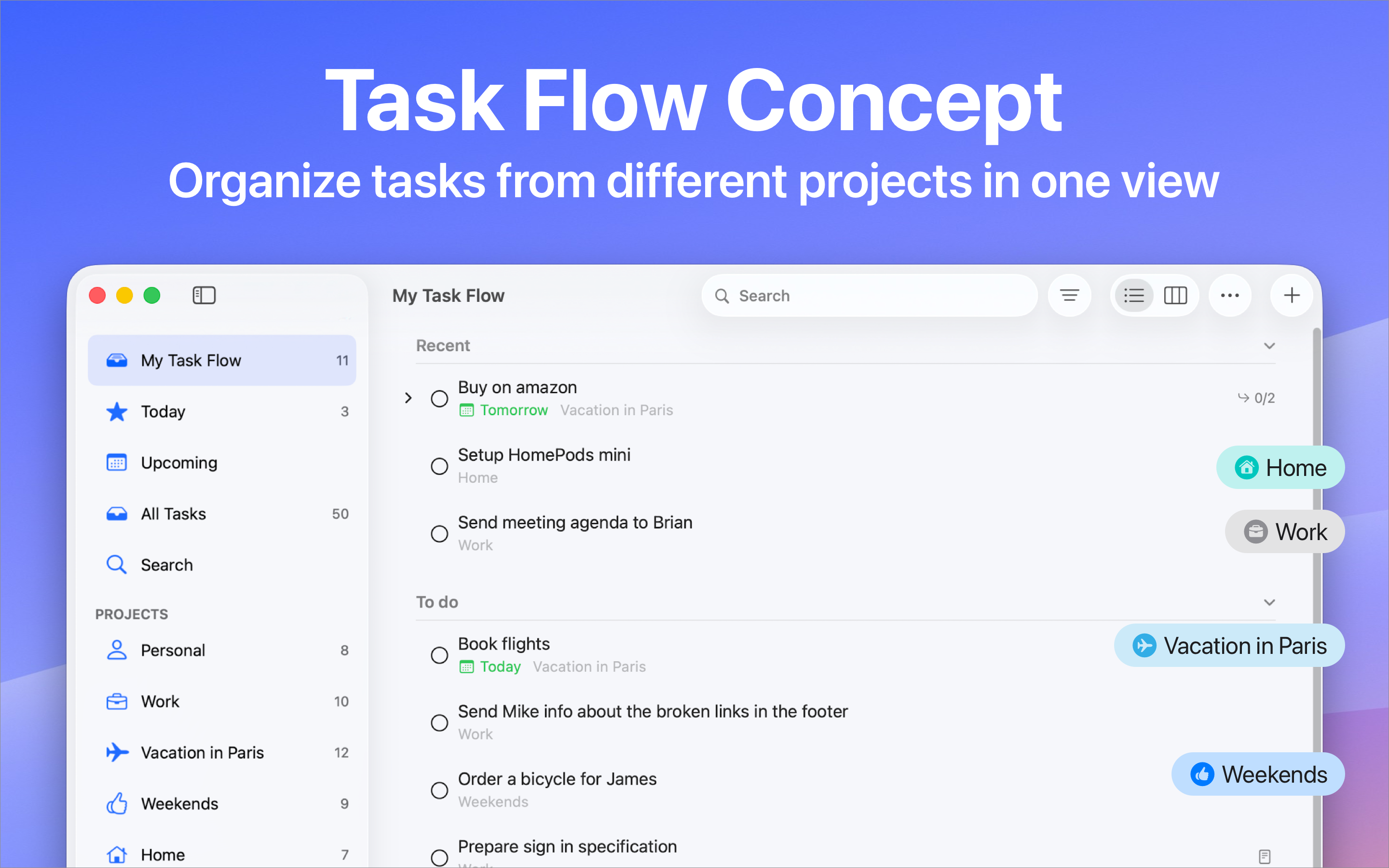 Task Flow: Tasks & Checklists