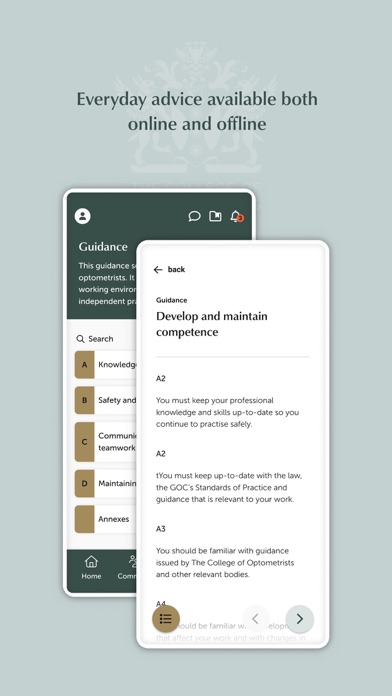 College of Optometrists Screenshot