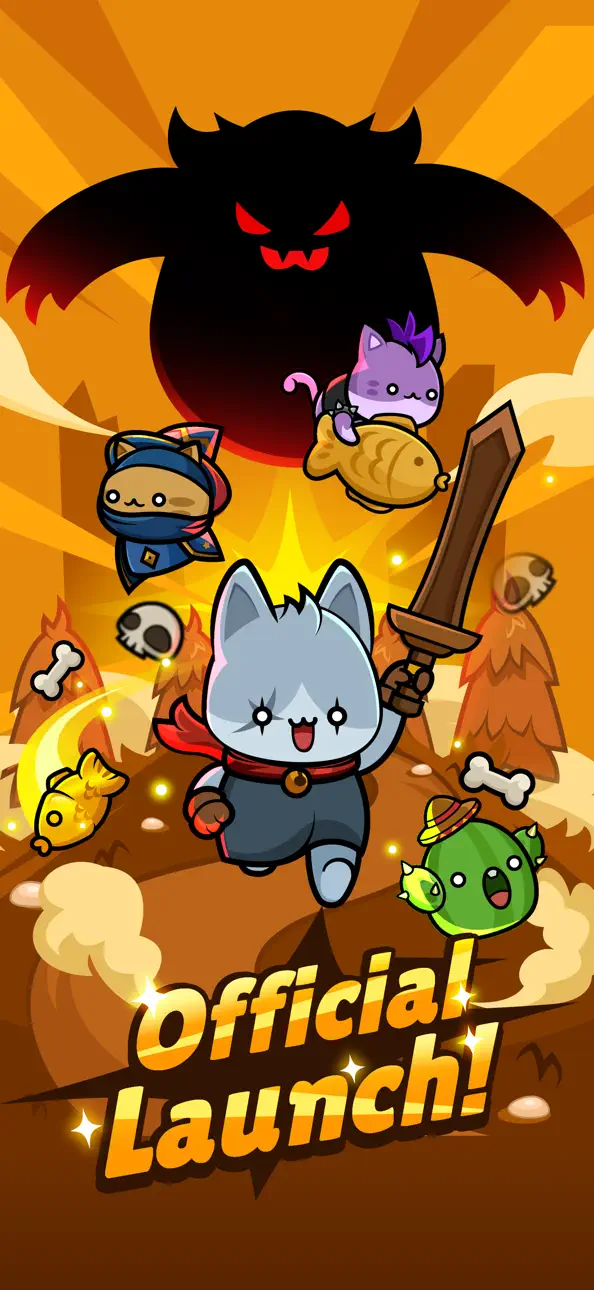 Meow Knights: Idle RPG iOS Mod IPA screenshot 1 - iOS game interface