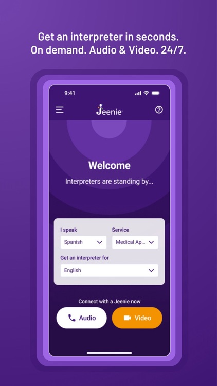 Jeenie: 24/7 Live Interpreting