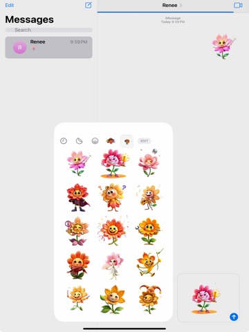 Twirling Flower Stickers iPad screenshot