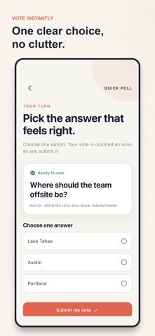 Quick Poll: Ask & Vote iPhone screenshot