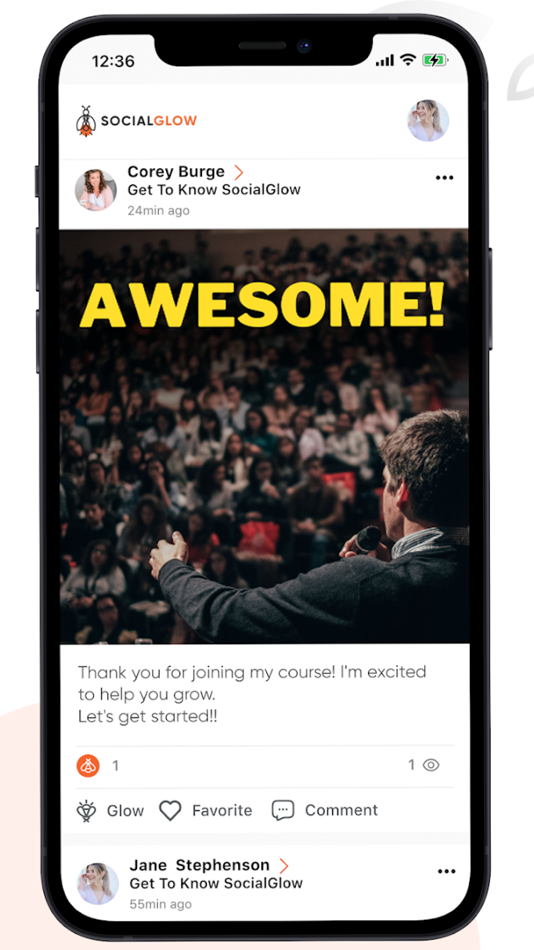 #1. SocialGlow (iOS) Podle: Burada