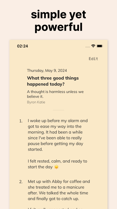 Good Things gratitude journal Screenshot