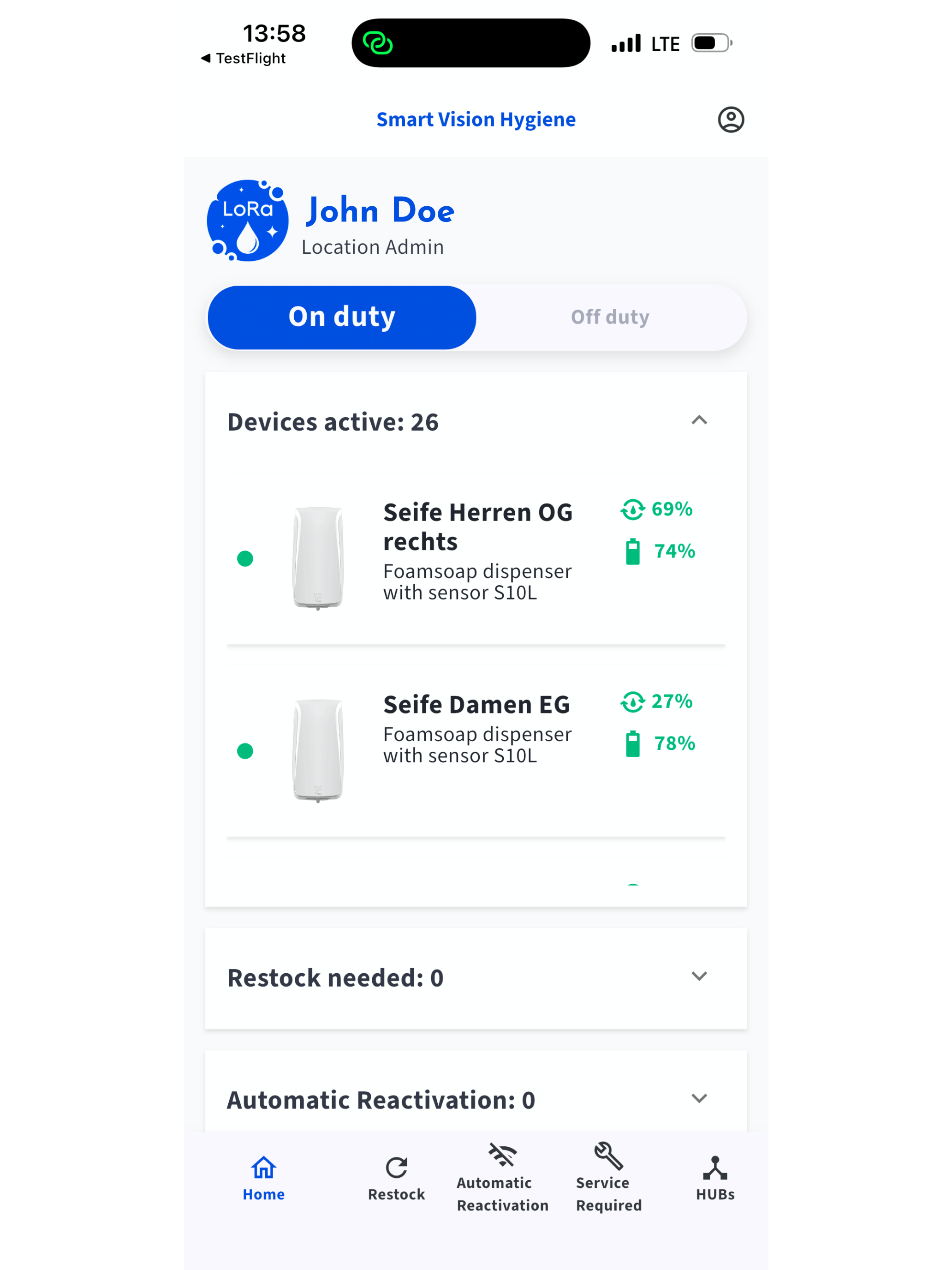 Smart Vision Hygiene - LoRa