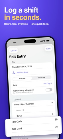 WorkPay: Shift & Tip Tracker Screenshot 7 of 10