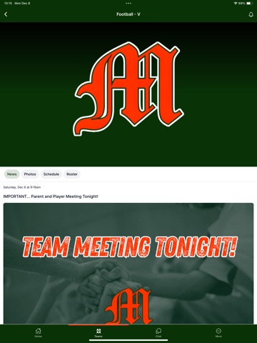 Mosley Athletics iPad screenshot