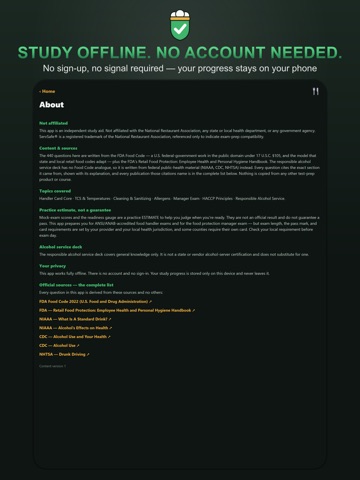 Food Handler Card & ServSafe iPad screenshot