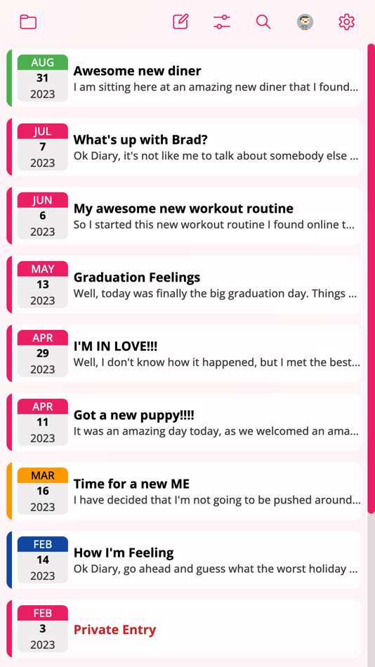 #2. EZ Diary App (iOS) 由: Brandon Stecklein