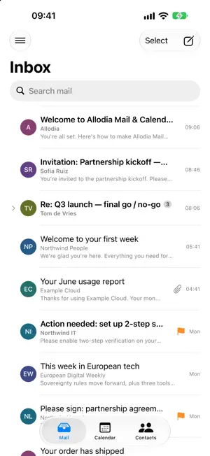 Allodia Mail & Calendar screenshot 1