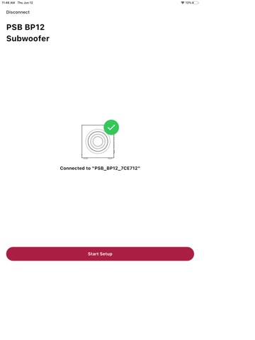 PSB BP12 Subwoofer Control iPad screenshot