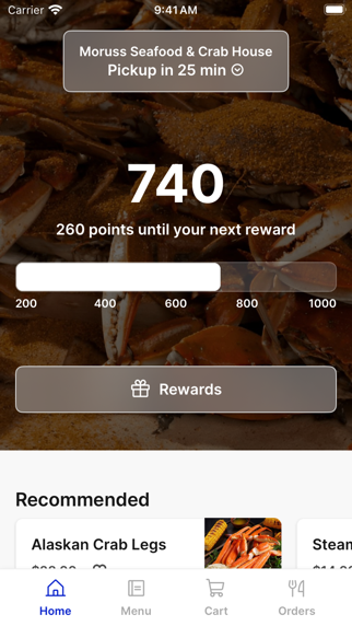 Moruss Seafood app screenshot