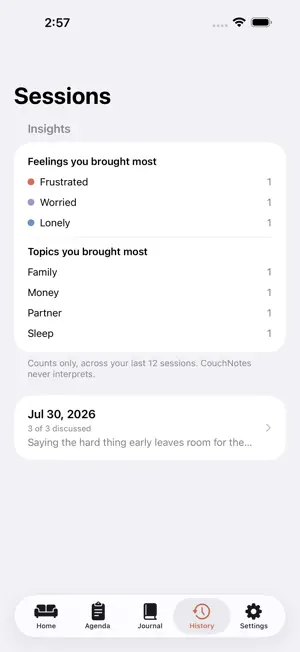 CouchNotes — Therapy Journal screenshot 3