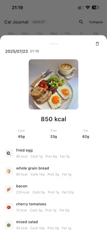 Cal Journal: Calorie Tracker Screenshot 2 of 3