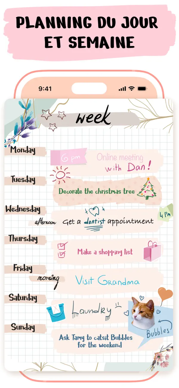 Screenshot #2 pour Calendrier Semainier Aquarelle