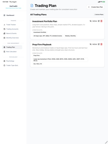 StatTradES: Trading Journal iPad screenshot