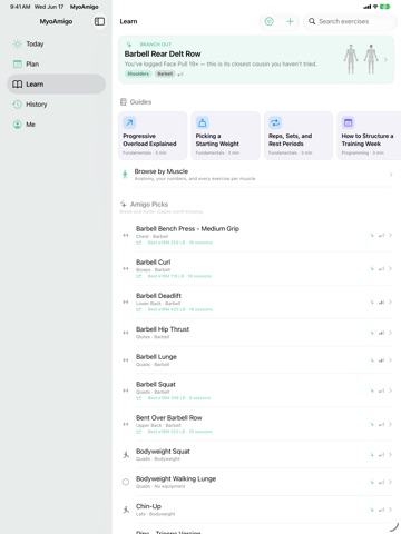 MyoAmigo: AI Workout Tracker iPad screenshot