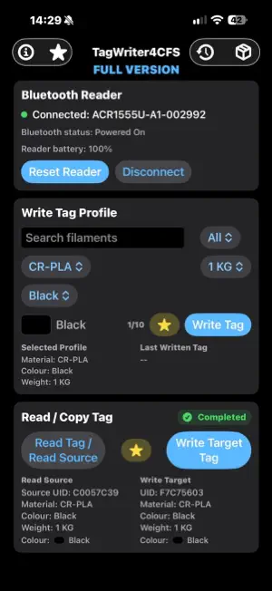 TagWriter4CFS Mobile screenshot 2