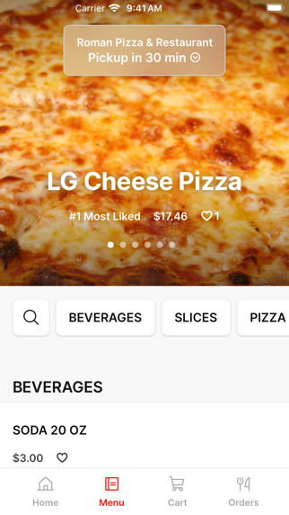 Roman Pizza & Restaurant iPhone screenshot 2 - Food & Drink app