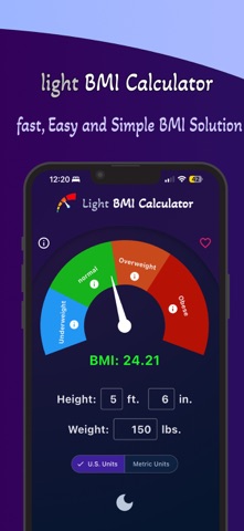 Light BMI Calculator screenshot